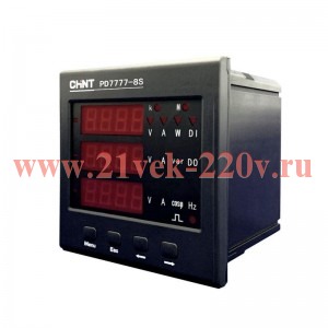 Прибор измерительный многофункциональный PD7777-3S4 380В 5А 3ф 96х96 светодиод. дисплей RS485 CHINT