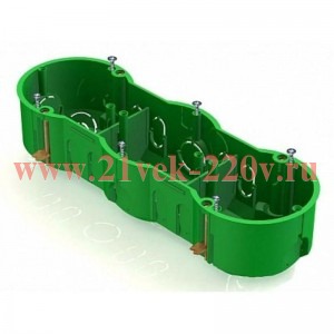 Коробка установочная 3-м. 212х70х45мм для скрытого монтажа в полых стенах (с саморезами с метал.) CH