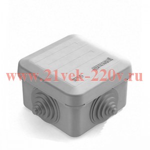 Коробка распаячная для наружнего монтажа с защелкивающейся крышкой 4 гермоввода70х70х40мм IP55 CHINT