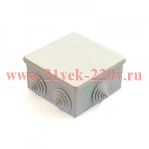 Коробка распаячная для наружного монтажа, 6 гермовводов, 85х85х40мм, IP44