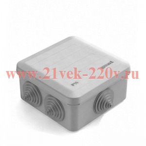 Коробка распаячная для наружнего монтажа с защелкивающейся крышкой 6 гермовводов100х100х50мм IP55 CH