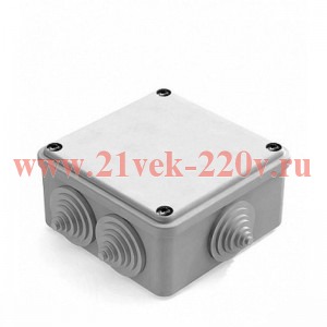 Коробка распаячная для наружного монтажа RAL 7035 6 гермовводов 100х100х50мм IP55 CHINT 8820016