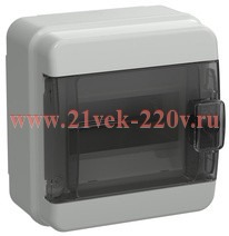 Щит накладной пластиковый ИЭК Tekfor КМПн-6 6м серый черная прозрачная дверь IP65 (01-03-081) TF5-KP72-N-06-65-K03-K02