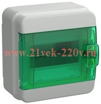 Щит накладной пластиковый ИЭК Tekfor КМПн-6 6м серый зеленая прозрачная дверь IP65 (01-03-082) TF5-KP72-N-06-65-K03-K06