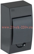 Щит навесной пластиковый ИЭК ЩРН-П-4 4 модуля черный с прозрачной дверкой IP41 (электрический шкаф) MKP12-N-04-41-K02