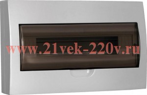 Щит накладной GENERICA ЩРН-П-18 18м прозрачная дверь IP41 белый IEK