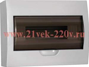 Щит накладной Generica (ИЭК) ЩРН-П-12 12м прозрачная дверь IP41 белый MKP12-N-12-41-G