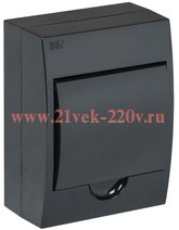 Щит навесной пластиковый ИЭК ЩРН-П-6 6 модулей черный с прозрачной дверкой IP41 (электрический шкаф) MKP12-N-06-41-K02