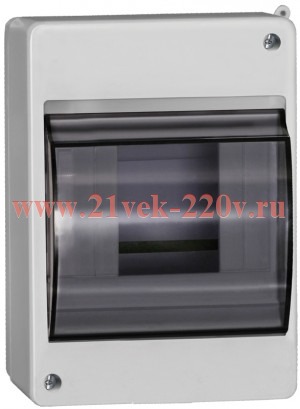 Бокс ИЭК КМПн 2/4 на 4 модуля накладной пластиковый с прозрачной дверкой MKP42-N-04-30-12