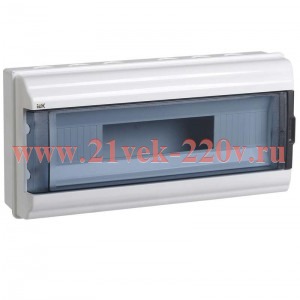 Щит влагозащищенный ИЭК КМПн-18 18 модулей навесной пластиковый IP55 прозрачная дверка MKP72-N3-18-55