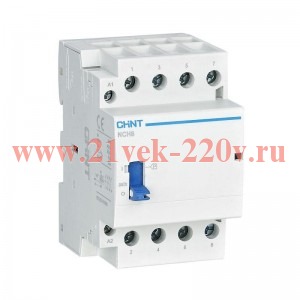 Контактор модульный NCH8-63M/40 AC 220-240В 50/60Гц ручное управление (R) CHINT 257514