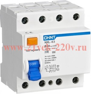 CHINT УЗО NXL-63 6kA 3P+N 25A 30mA AC (R)