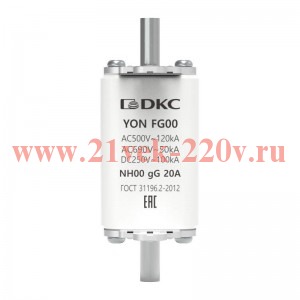 Предохранитель YON ножевого типа FG00 с одинарной индикацией 20А DKC 1FG00-0020