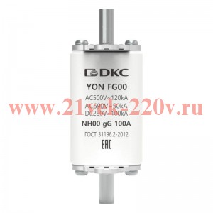 Предохранитель YON ножевого типа FG00 с одинарной индикацией 100А DKC 1FG00-0100