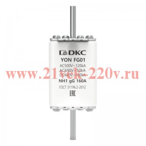 Предохранитель YON ножевого типа FG1 с одинарной индикацией 160А DKC 1FG01-0160
