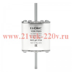 Предохранитель YON ножевого типа FG3 с одинарной индикацией 315А DKC 1FG03-0315