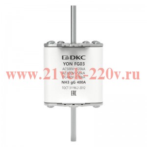 Предохранитель YON ножевого типа FG3 с одинарной индикацией 400А DKC 1FG03-0400