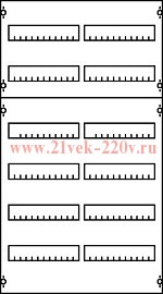1V2A Панель под установку модульных устройств 1ряд/6реек (72 модуля) - высота 900