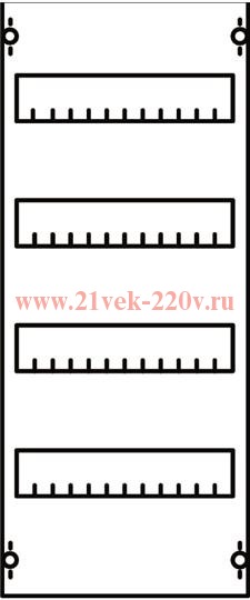 Панель для модульных уст-в 1ряд/4рейки