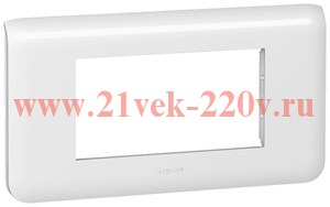 Рамка Legrand Mosaic 4 модуля горизонтальня белая 078814