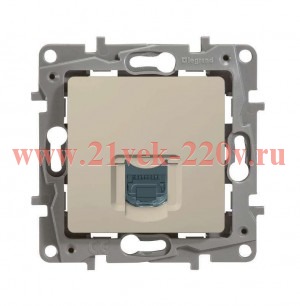 Розетка компьютерная Legrand Etika 1xRJ45 кат. 5e UTP, слоновая кость (бежевый)