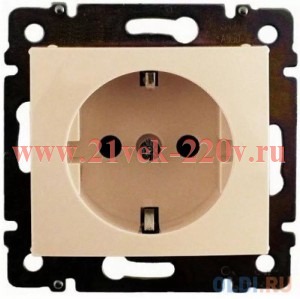 Розетка с/з 220В со шторками автоматические клеммы Valena Legrand слоновая кость