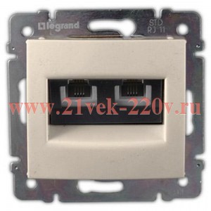 Розетка телефонная двойная Legrand Valena 2хRJ11 слоновая кость 774339