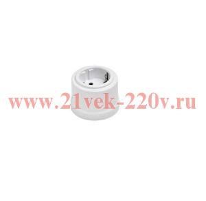 Розетка с заземлением Лизетта, пластик белый Bironi B1-101-21