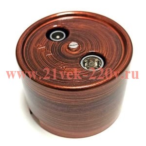 Розетка R/TV-Sat проходная Лизетта, пластик Медный Век Bironi B1-304-16