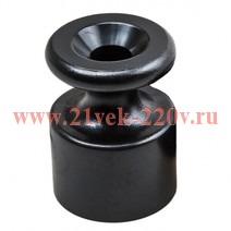 Изолятор Ришелье пластиковый черный [упак. 100шт] Bironi R1-551-23-100