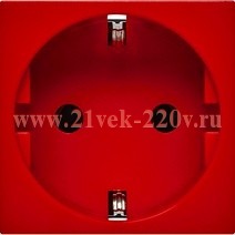 Розетка Daccord Metra45 2К+З без шторок винтовой зажим 2М, красная