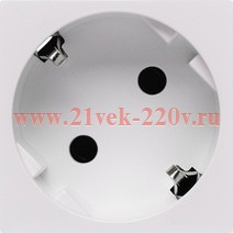 Розетка Daccord Metra45 2К+З 45° без шторок автозажим 2М, белая