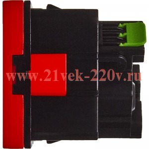 Розетка Daccord Metra45 2К+З 45° без шторок автозажим 2М, красная