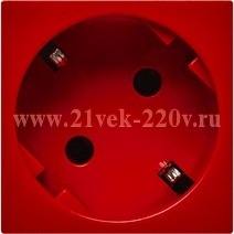 Розетка Daccord Metra45 45° 2К+З без шторок винтовой зажим 2М, красная