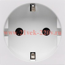 Розетка Daccord Metra45 2К+З со шторками винтовой зажим 2М, белая (аналог 077213 Mosaic)