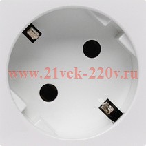 Розетка Daccord Metra45 2К+З 45° без шторок винтовой зажим 2М, белая