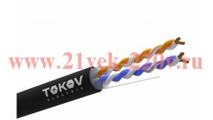 Кабель витая пара U/UTP 2х2х24AWG кат.5E PE (м) TOKOV ELECTRIC TKE-C05-U22-5E-305-OD