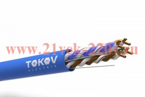 Кабель витая пара U/UTP 4х2х24AWG(0.57мм) кат.6 LSZH TOKOV PRO Fluke tested (м) TOKOV Eletrcic TKP-C