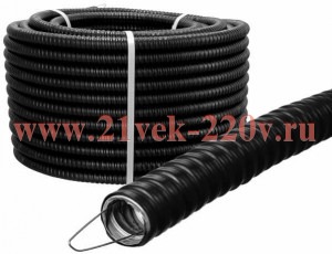 Металлорукав в ПВХ изоляции Р3-ЦПнг 22 черн. (уп.20м) TOKOV ELECTRIC TKE-MR-PVC-22-20-C05