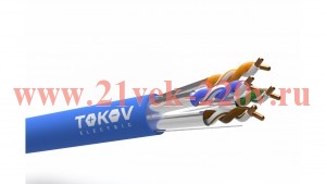 Кабель витая пара U/FTP 4х2х23AWG (0.57мм) кат.6A LSZH TOKOV PRO Fluke tested (м) TOKOV ELECTRIC TKP