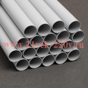 Труба гладкая ПВХ жесткая легкая d40мм сер. (дл.3м) TOKOV ELECTRIC TKE-THG-PVC-40-3-C06