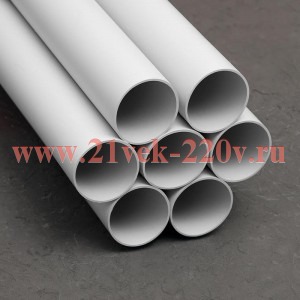 Труба гладкая ПВХ жесткая легкая d63мм сер. (дл.3м) TOKOV ELECTRIC TKE-THG-PVC-63-3-C06