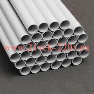 Труба гладкая ПВХ жесткая легкая d25мм сер. (дл.2м) TOKOV ELECTRIC TKE-THG-PVC-25-2-C06