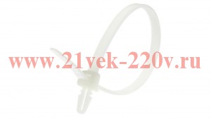Хомут кабельный нейлоновый с анкером бел. 4.8х200 (уп.100шт) TOKOV ELECTRIC TKE-HNB-4.8-200-W/100