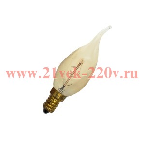 Лампа накаливания Ретро лампа свеча на ветру FL-Vintage C35 40W E14 220В 35х118мм