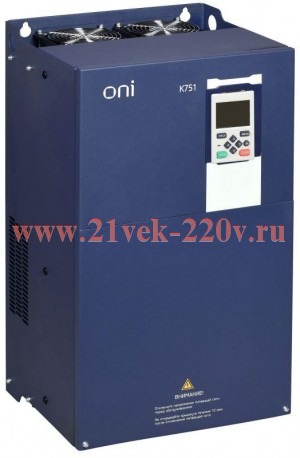 Преобразователь частоты K751 380В 3Ф 185-200кВт 340-377А с дросселем постоянного тока ONI K751-33-18