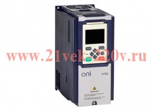 Преобразователь частоты K750 380В 3Ф 1.5кВт 4.2А со встроенным тормозом ONI K750-33-15NTM