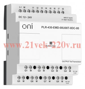 Модуль расширения входов выходов 4 DI 4 UI (0-10 В/DI) 8 TO 24В DC ПЛК 430 ONI PLR-430-EMD-08U08T-0D