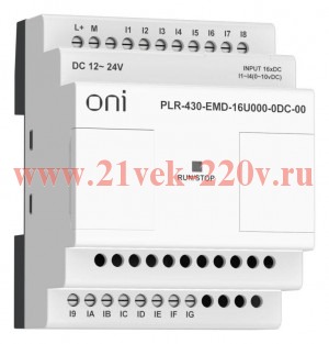 Модуль расширения входов выходов 12 DI 4 UI (0-10 В/DI) 24В DC ПЛК 430 ONI PLR-430-EMD-16U000-0DC-00