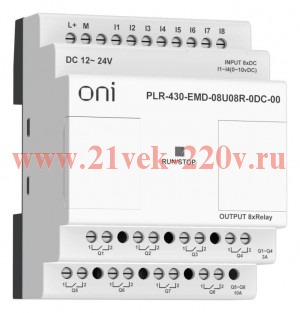 Модуль расширения входов выходов 4 DI 4 UI (0-10 В/DI) 8 RO 24В DC ПЛК 430 ONI PLR-430-EMD-08U08R-0D